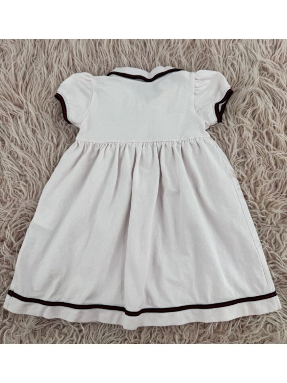 Gucci Baby Girl Light Pink Dress with Navy and Burgundy Trim Size 12M-18M - Picture 2 of 15